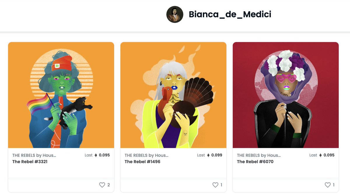 <a href="/BiancaMedici69/">Bianca 'de Medici</a> or should we say.. <a href="/Sia/">sia</a> we are thrilled to have you with the #REBELution ♥️ Shall we talk NFTs, women, passion, rebellion and more in Twitter Spaces some time?