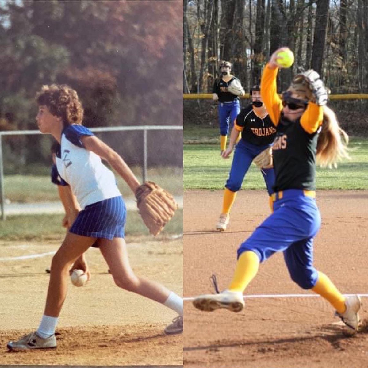 luckemom's tweet photo. This is 𝘀𝗽𝗲𝗰𝗶𝗮𝗹 🤩💙 @RyleeTedder playing at the same middle school I did many years ago 💙#shegotitfromhermama 😏 #cgmssoftball https://t.co/1AYAYTEVws