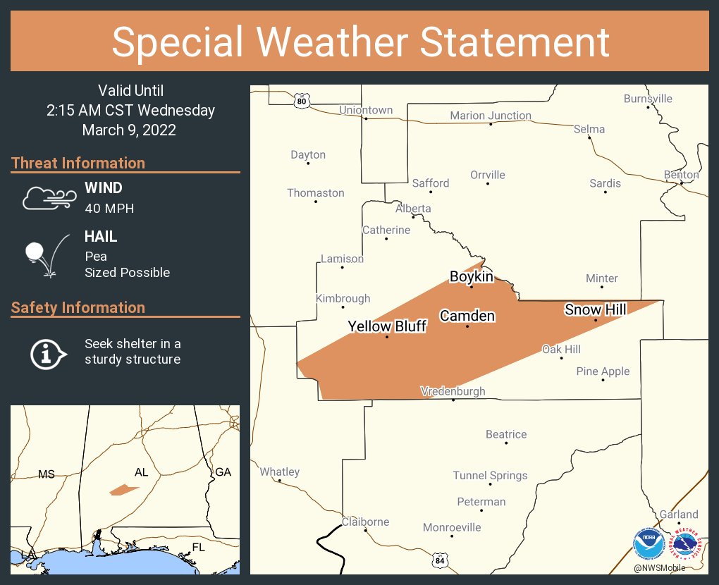 NWS Mobile on Twitter "A special weather statement has been issued for