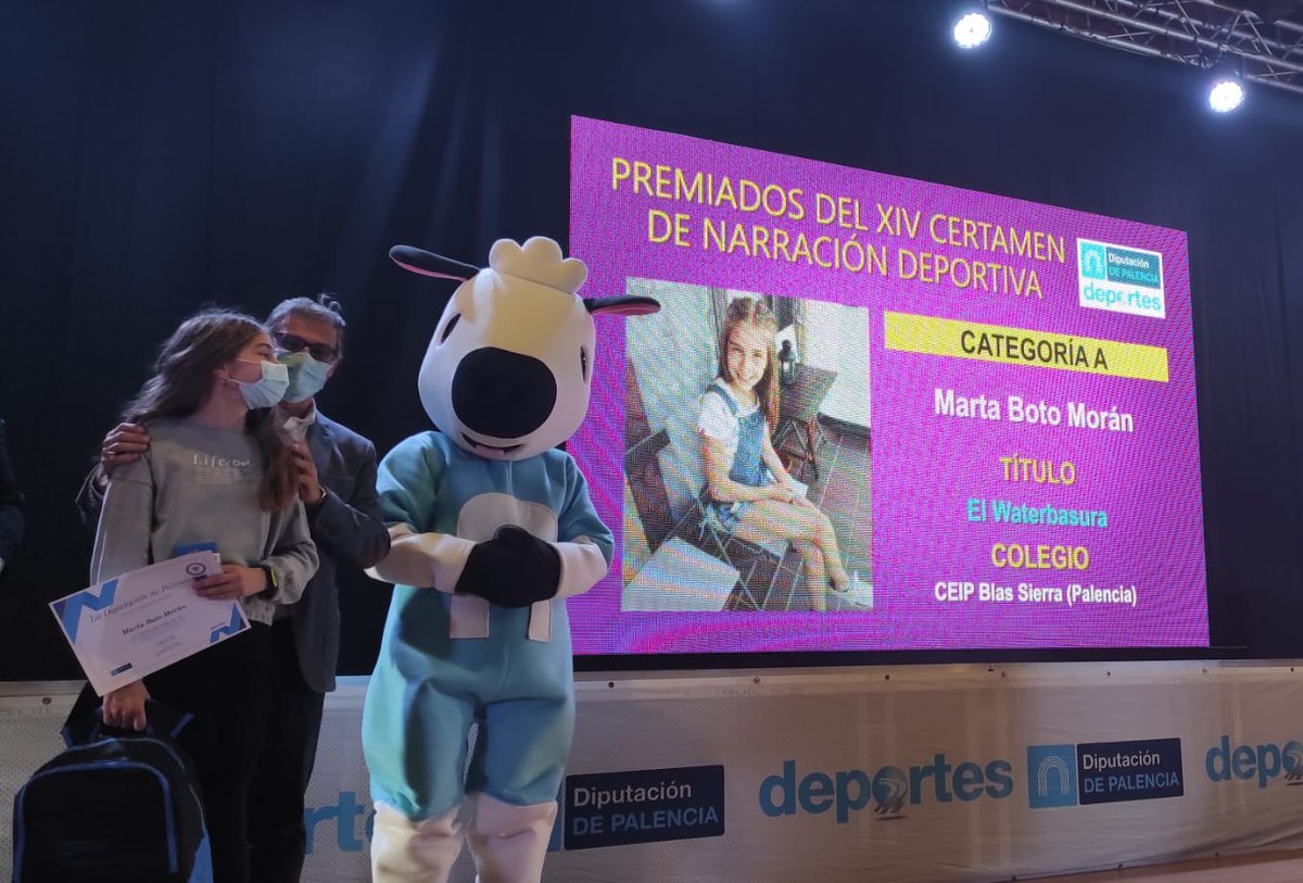 Enhorabuena a todos los participantes en el XIV Certamen de Narración Deportiva organizado por la Diputación de Palencia y en especial a nuestra alumna de sexto, Marta, por su trabajo "EL WATERBASURA"