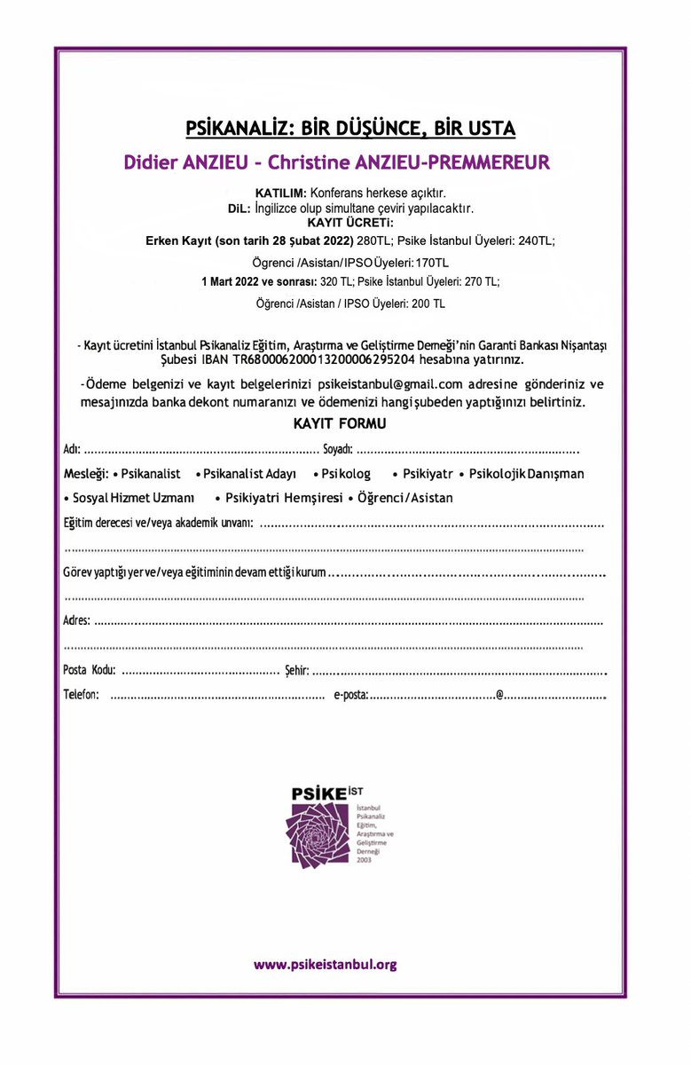 Bir Düşünce, Bir Usta
Bu yıl psikanalize değerli katkılar yapmış bir kuramcıyı sadece psikanalist kimliğiyle değil, aynı zamanda 'baba' kimliğiyle de tanımış olan, kendisi de sadece babasının iziyle sınırlı kalmayan değerli eserler yazmış bir psikanaliz ustasını dinleyeceğiz.