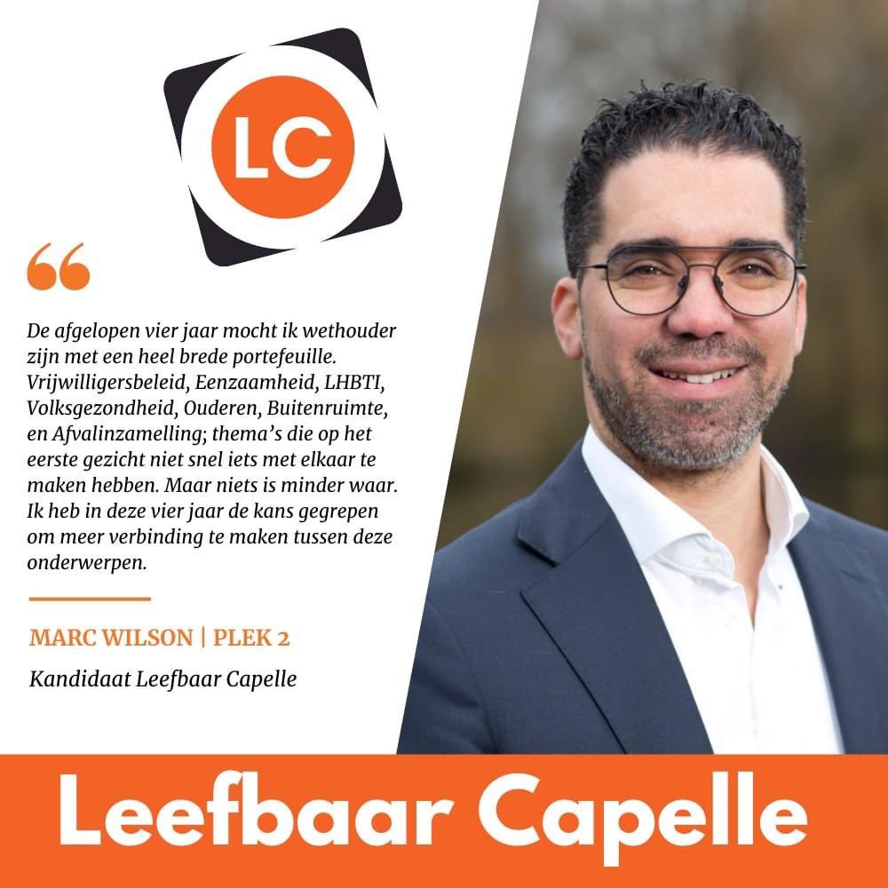 De kandidaten van Leefbaar Capelle stellen zich graag voor! Vandaag staat Marc Wilson in de spotlight. Benieuwd naar onze andere kandidaten? Kijk dan nu op onze website: leefbaarcapelle.nl/kandidaten-202…