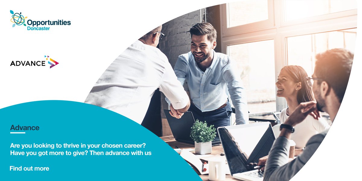 OpportunitiesDN's tweet photo. Are you looking to thrive in your chosen career? Have you got more to give? Then advance with us – Our skilled team is on hand to tailor support to meet your needs.

Head to our website to find out more:
https://t.co/9NjI73xbHx

#advancedoncaster https://t.co/GNlWO4mjTx