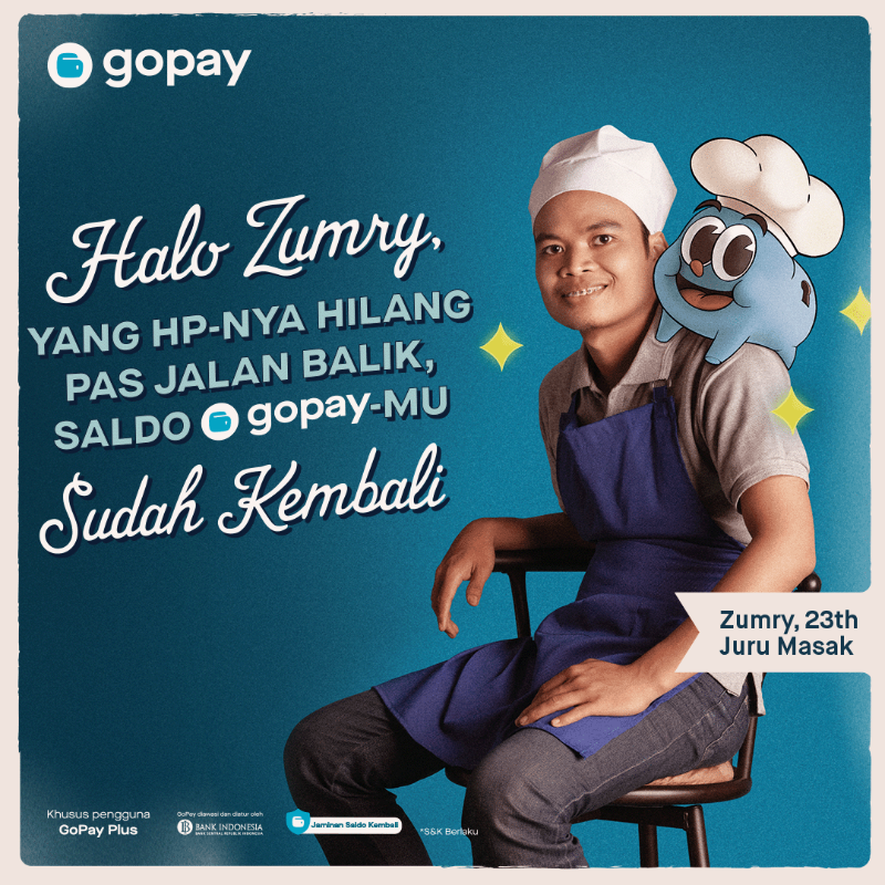 gopayindonesia's tweet photo. Akun GoPay kamu diambil alih secara paksa atau HP kamu hilang dan saldo GoPay-nya dicuri? Tenang, ada Jaminan Saldo Kembali! #SemuaJadiAman