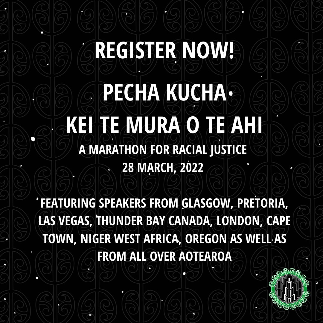 In partnership with Pechakucha, the final day of Te Tiriti-Based Futures + Anti-Racism 2022 will be a platform for emerging voices.
An epic marathon of interactive talks from students pushing the boundaries in anti-racism in Aotearoa &amp; internationally.
tiritibasedfutures.info/kei-te-mura-o-…