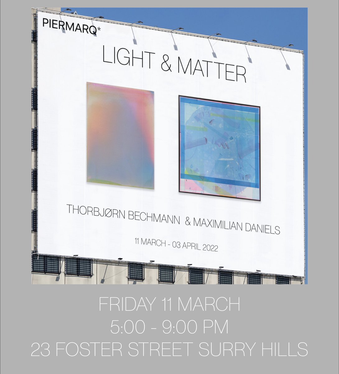 JustinCallanan's tweet photo. Our new gallery space opens 5-9pm this Friday 11 March at 23 Foster St, Surry Hills, Sydney.  Come celebrate and enjoy the works by Maximilian Daniels and Thorbjorn Bechmann in ‘Light &amp; Matter’
.
#piermarq #art https://t.co/sTR8U1doLH