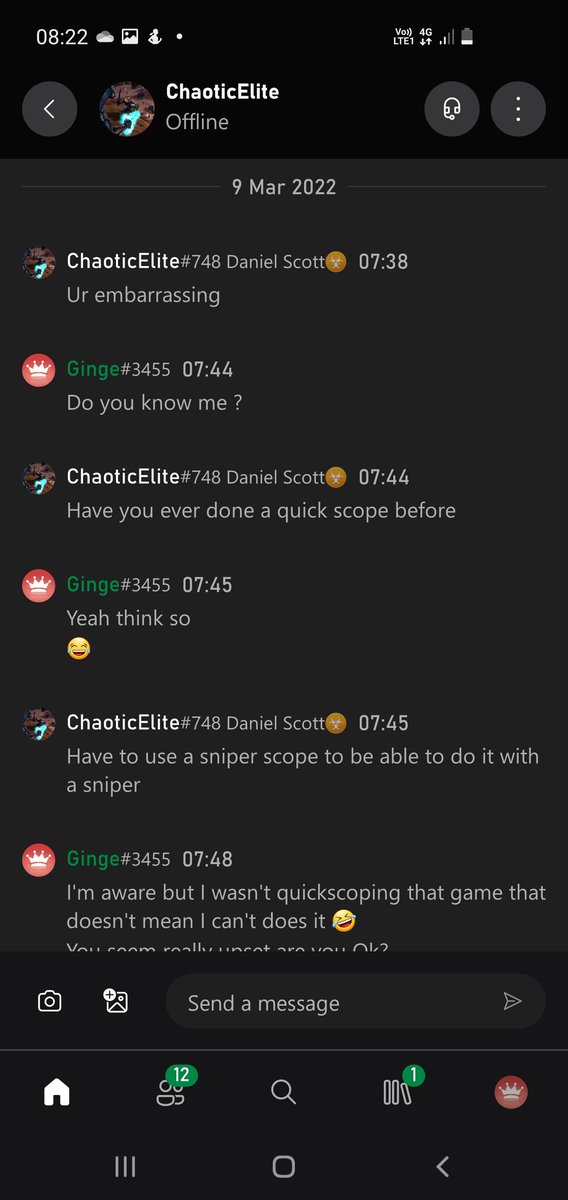 GingeXBL's tweet photo. So I put the xbox on for the first time in a while this morning and I can't stop laughing 😆 this guy is so mad https://t.co/yVWkLZ4R14