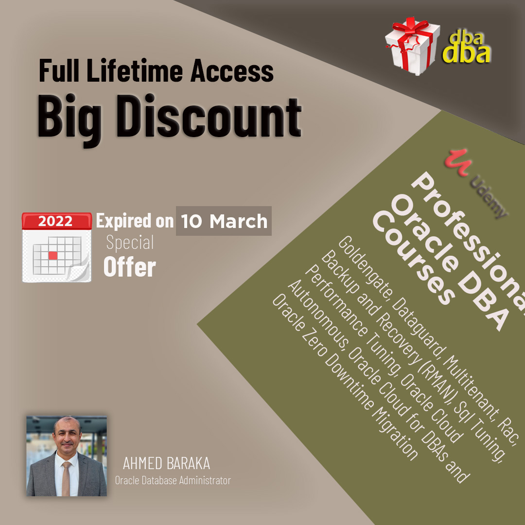 OracleCourse's tweet photo. Today is the Last Day of the Discount Campaign
https://t.co/EIJUvICnrM
Oracle DBA Courses 12c & 19c
(Goldengate, Dataguard, Multitenant Administration, RAC, RMAN, SQL Tuning, Performance Tuning, Oracle Cloud Autonomous, Oracle Cloud for DBAs and Oracle Zero Downtime Migration) https://t.co/hfW56i7Zmm