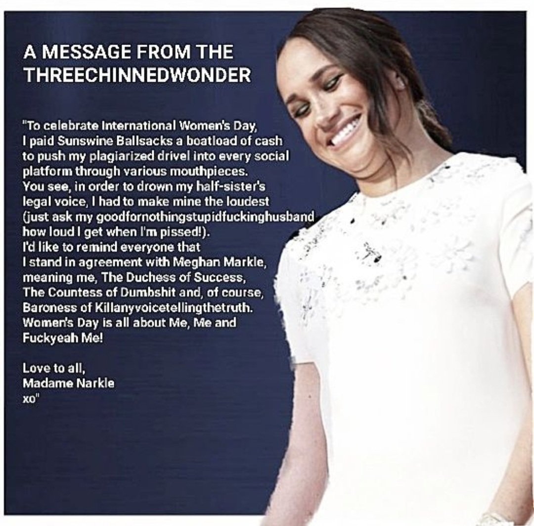 Meghanarciss1's tweet photo. #MeghanMarkle #TheRealMessage #PROverdrive #STFU https://t.co/GeH4Xc4zUi