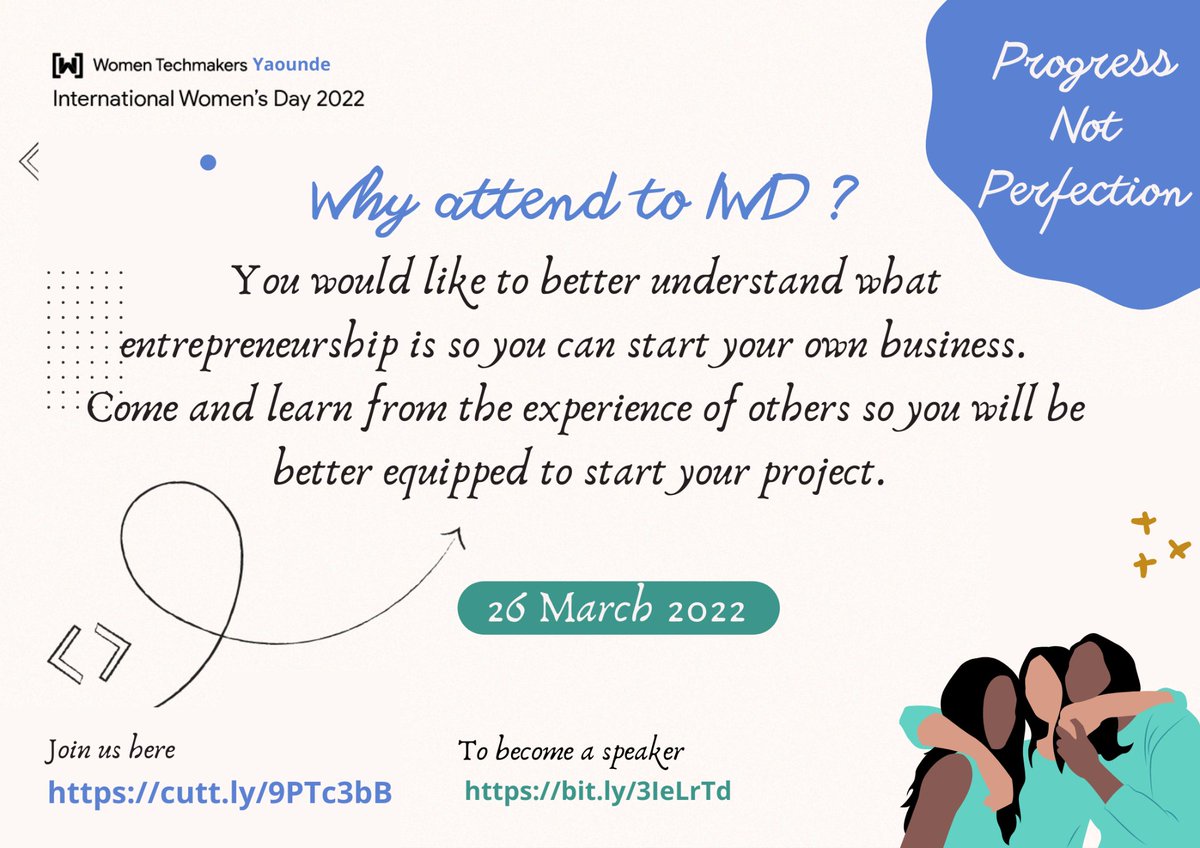 #IWD2022 is for everyone. 

Come and learn from the experience of others by signup here cutt.ly/9PTc3bB

#WTMYde

Theme: #ProgressNotProgression
