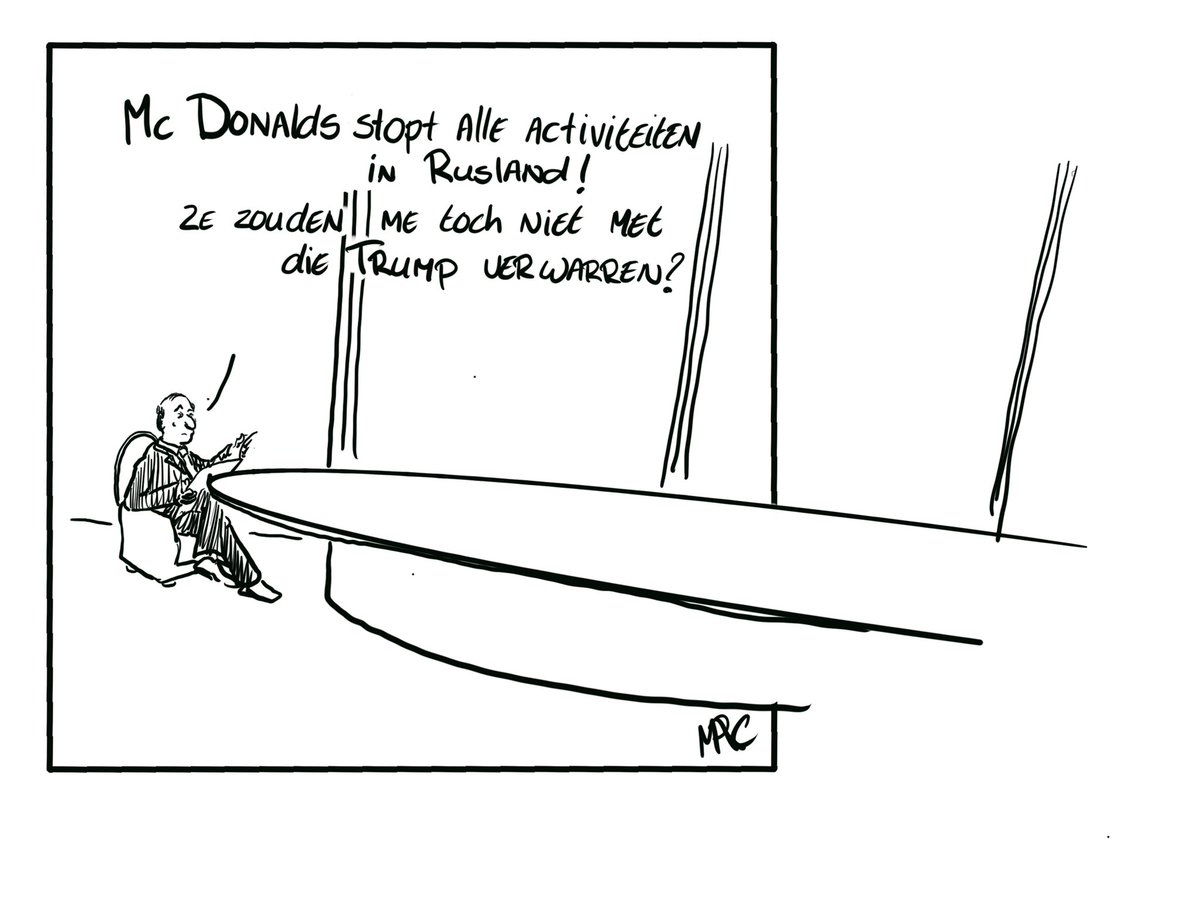 marcjanjanssen's tweet photo. #McDonalds stopt alle activiteiten in #Rusland?1
Ze zouden me toch niet met die #Trump verwarren?

#Putin #pencilPutinOut #DeCartoonVanMarc @McDonalds https://t.co/aMrjmb49Ks