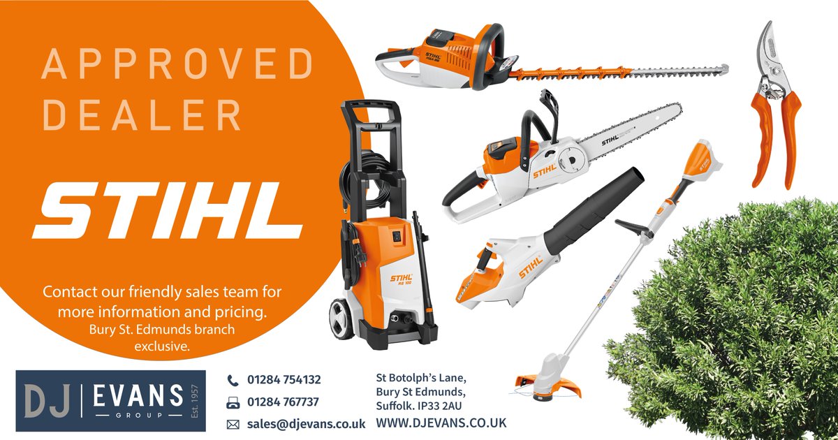 *NEW* We are now an approved dealer of Stihl garden machinery and tools. We offer a wide range of Stihl gardening equipment, the choice for professionals and homeowners alike 🌿. Drop into our Bury St. Edmunds branch to view our full range.
@STIHL_GB  #stihl #gardenlife