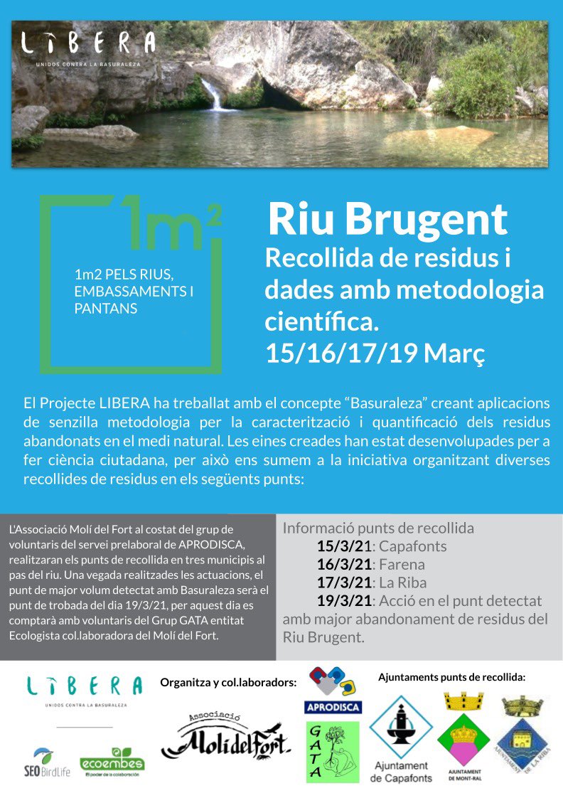 molidelfort's tweet photo. 🗣 Ja tenim aquí la propera ACCIÓ de recollida de residus ‼️
En aquesta ocasió 1m2 pel Riu Brugent 🏞campanya de recollida de residus 🚮 i dades amb metodologia científica! https://t.co/I4purHURdr