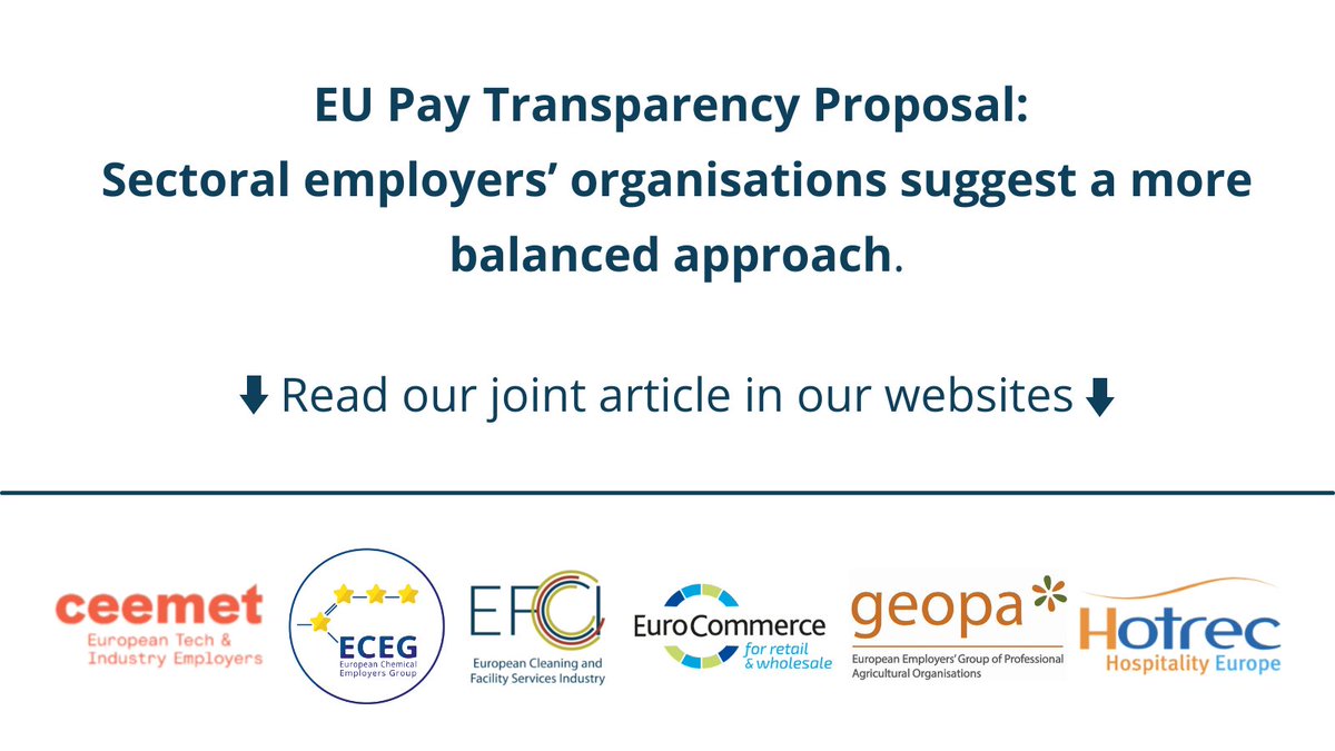Sectoral employers are committed to reducing #GenderPayGap. We’re engaged with the #EUinstitutions to reach a balanced approach on #PayTransparency, which addresses the root causes of the #PayGap, respecting #SocialPartners autonomy & role of MemberStates👉bit.ly/3pPbwBg