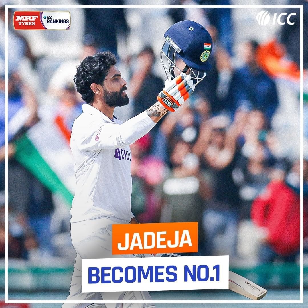 Avinashkmratish's tweet photo. Ravindra Jadeja has returned to the top of the ICC Men’s Test All-Rounder Rankings after a stunning individual showing (175 not out & 9 wickets) during the first test against Sri Lanka in Mohali.
#RavindraJadeja #topallrounder #testcricket #INDvSL #ICCRankings https://t.co/X1vMrneKe9