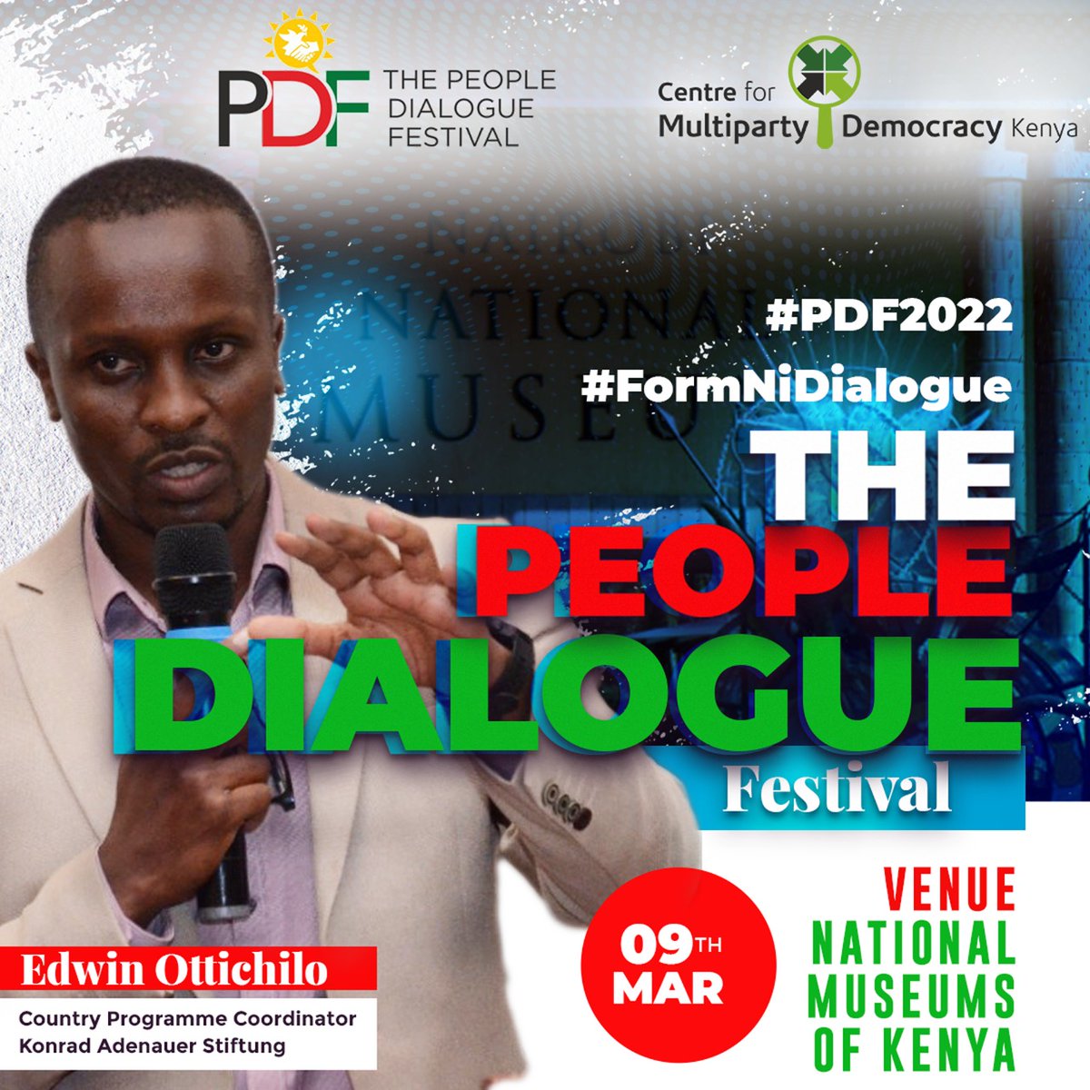 OneYoungAfrica's tweet photo. If you are in Kenya, this event is for you.
Head over to the National Museum of Kenya to be part of these vital conversations.
#FormNiDialogue #PDF22 https://t.co/2UoQhNX6CL