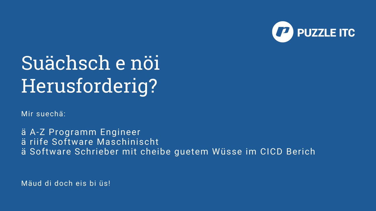 puzzleitc's tweet photo. Offene tolle Stellen für offene tolle Menschen! 📢👥 Mehr erfährst du hier: https://t.co/j8RFGiufQH
#SoftwareEngineering #FullStack #SoftwareEngineer #coding #programming https://t.co/rnzuqV8bxJ