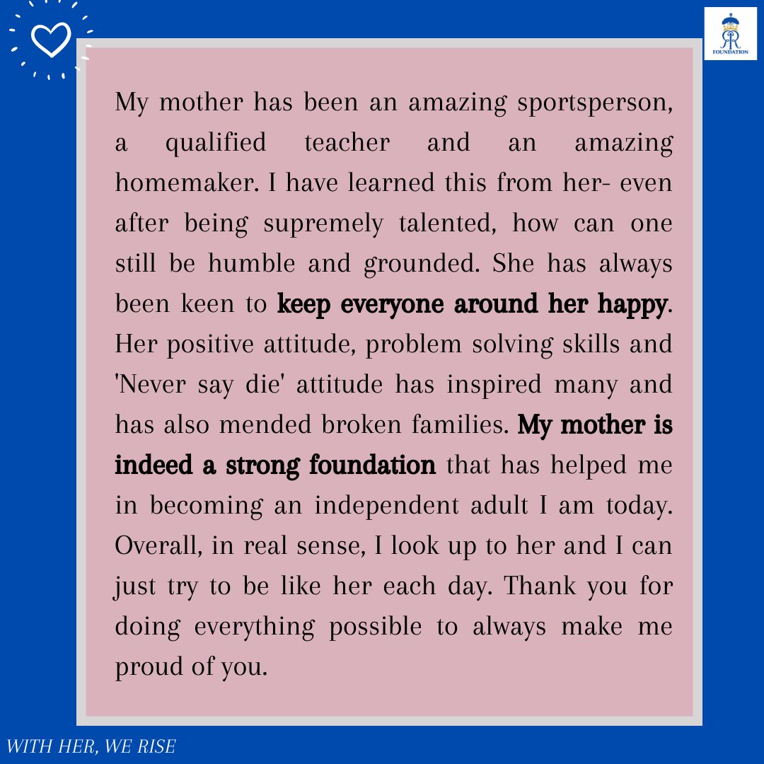 On this week's tribute campaign is a story written by  Shagufta Sayyad of Blenheim Chalcot, who has penned down a heart touching note for her mother.  

#aurathaitohbharathai | #womeninourlives | #withherwerise | #tribute | #gratitude