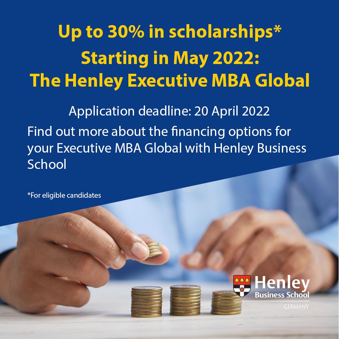 The Henley Executive MBA Global has financing opportunities available for eligible candidates. Find out more about the programme, how to apply, and what you can expect from an advanced degree with Henley Business School. 
hubs.ly/Q015BD-50