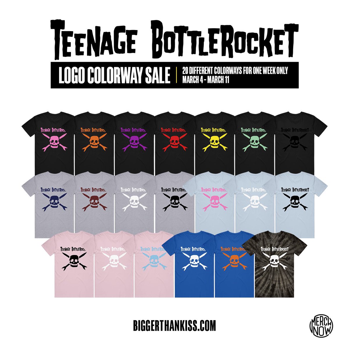 We’ve got 20 NEW LIMITED T-SHIRTS available now thru March 11th! Now you can look rad 20 days in a row! Grab yours @ biggerthankiss.com
______________________________

#teenagebottlerocket #fatwreck #fatwreckchords #punk #punkrock #punkmerch #punkmerchandise #skatepunk