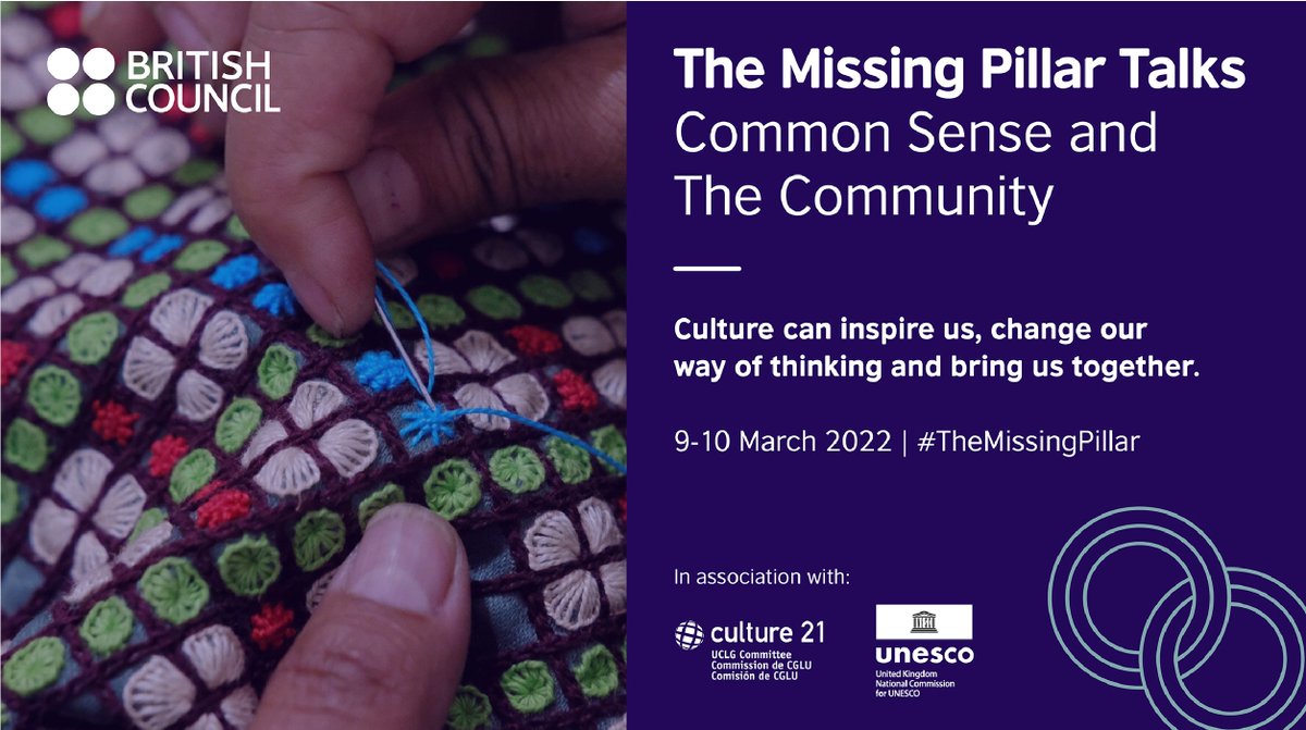 agenda21culture's tweet photo. ✨LAST CHANCE TO REGISTER
#TheMissingPillar Talks: Common Sense &amp; The Community, 9-10 March

Join artists, campaigners, development professionals to experience how culture can contribute to #2030Agenda #SDGs #genderequality #climateaction, etc

👉All info: https://t.co/fyoOcdKH95 https://t.co/ksDXUZ6TRi