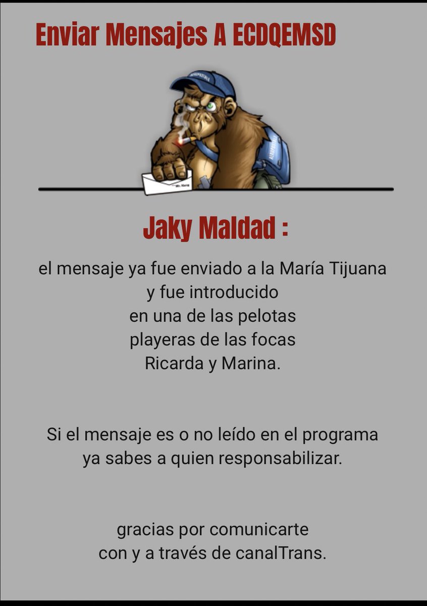 JakyMaldad13's tweet photo. Hagan changuitos #ECDQEMSD
#CANALTRANS https://t.co/ASeam8T0kK