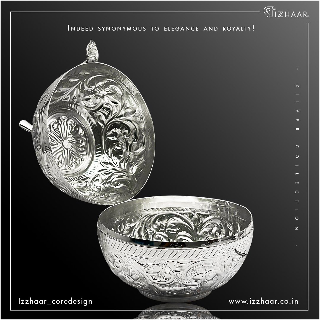 _Izzhaar's tweet image. Everyone will get awestruck as they witness such amazing detailing and craftsmanship! Add this exquisitely designed 𝐌𝐚𝐰𝐚 𝐁𝐨𝐰𝐥, which will captivate everyone with its splendor.

.
.
#izzhaar #zilver #silver  #gifting
