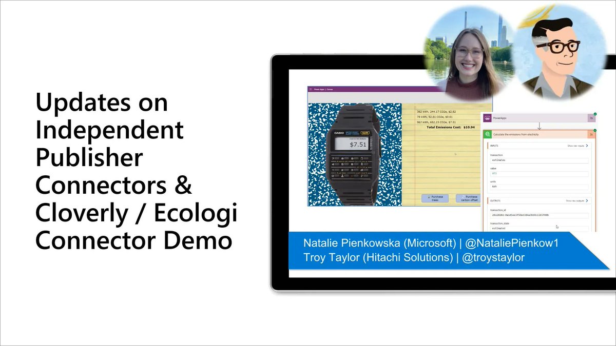 🤩 Great #Microsoft365Dev demo by @NataliePienkow1 and <a href="/troystaylor/">Troy Taylor (he/him)</a> on Independent Publisher Connectors

✔ 72 connectors now + 29in the pipeline   
✔ demo of 2 connectors used for accessing environmental sustainability data
✔ available soon

Watch 📺 → youtube.com/watch?v=vM2D_Q…