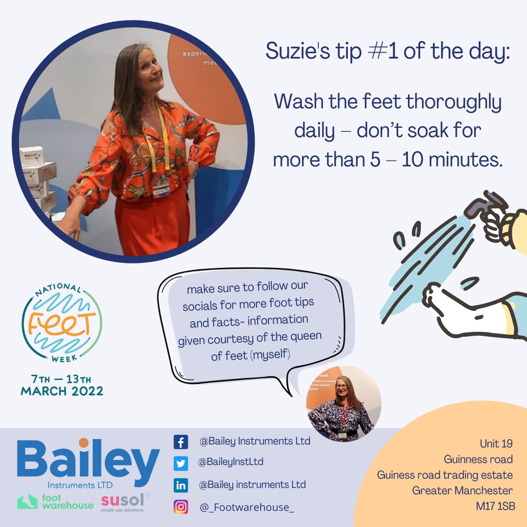 BaileyInstLtd's tweet photo. Happy national feet week !!🦶

Follow our socials for a 10 day series on 'all things feet' in honour of national feet week from our very own queen of feet Suzie 👑

@NatFeetWeek 
#nationalfeetweek #Podiatry #Footcare #baileyinstruments https://t.co/GQ48KQ4jnh