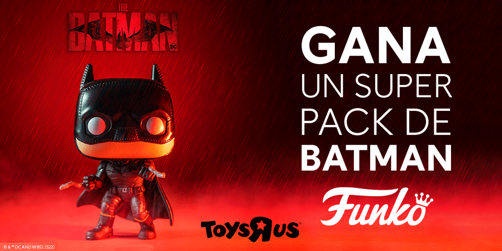 ToysRUsEsp's tweet photo. ¡Celebramos el estreno de The Batman a lo grande! Si quieres ganar un set con los nuevos Funko Pop! de The Batman, tienes que:

- Seguir las cuentas @ToysRUsEsp  y @FunkoEurope.
- Haz RT a este concurso
- Y dinos cuál es tu escena favorita de las pelis de Batman. 
Mucha suerte 🍀 https://t.co/C7fopFgHdF