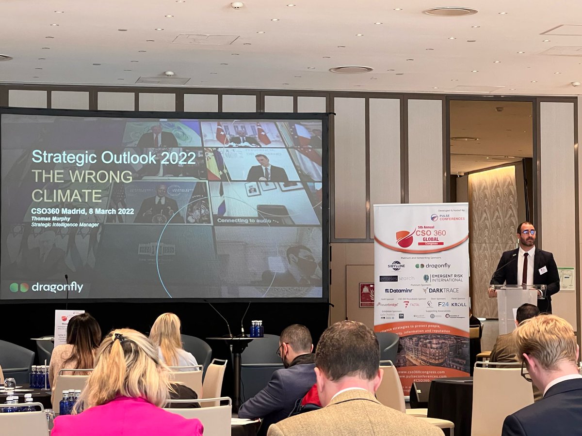 dragonfly_int's tweet photo. It was a great turnout yesterday at #CSO360, where Dragonfly presented the Strategic Outlook 2022. You can access #StrategicOutlook2022 here: https://t.co/RKIW90Z0bS #SecurityIntelligence @pulse_innovate #Madrid #SecurityIntelligence #Planning #Geopolitical #Security #Risk https://t.co/SSTYN2JeMF