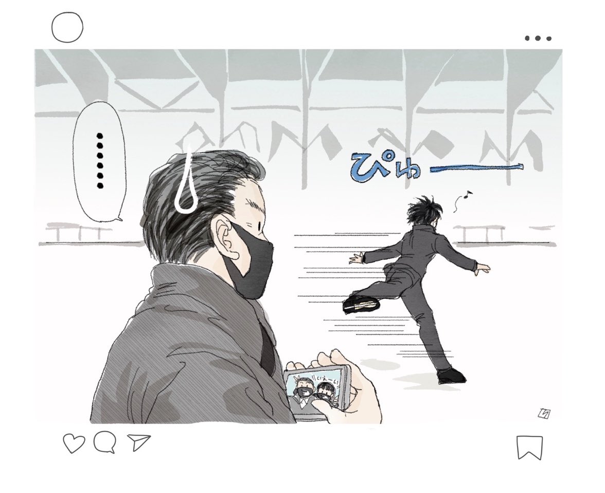 キスクラやリンクサイドの光景、描くの大好きなんですよね…
インスタ風のは🇨🇦に戻られたと思ってた頃に描いたやつ🥲
(再掲) 