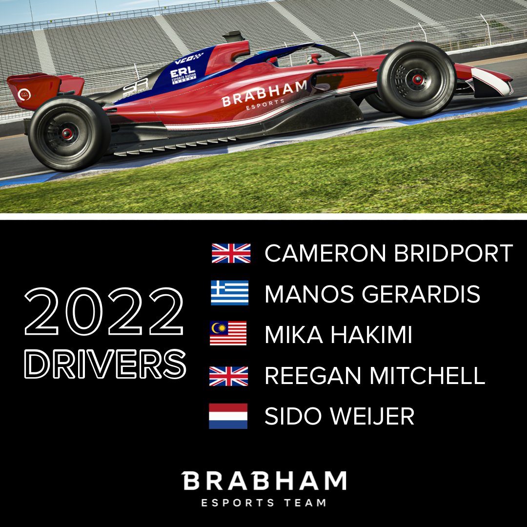 Introducing our drivers for the very first Brabham Esports Team. Catch them in action from 6pm tonight for the first round of the VCO ERL Spring Cup: ▶️ Twitch twitch.tv/vcoesports ▶️ YouTube youtube.com/c/VCOeSports #BrabhamEsports #Brabham #vcoesports #vcoerl