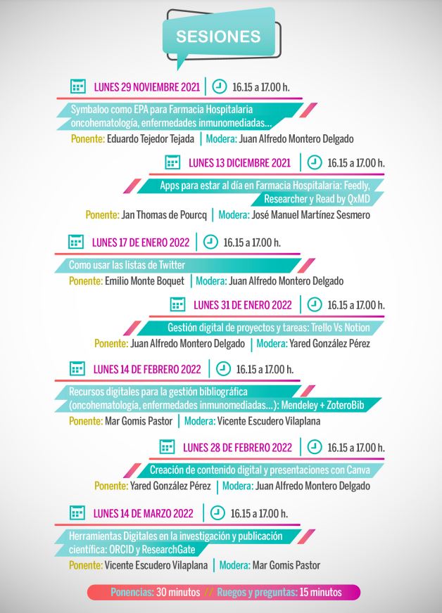 Amonterodel's tweet image. 🆕Lista de reproducción con los 7 webinars organizados por @FHDigital_SEFH y @sefh_  sobre "Herramientas Digitales como apoyo a la atención farmacéutica"⤵️

📽️youtube.com/playlist?list=…

#SaludDigital