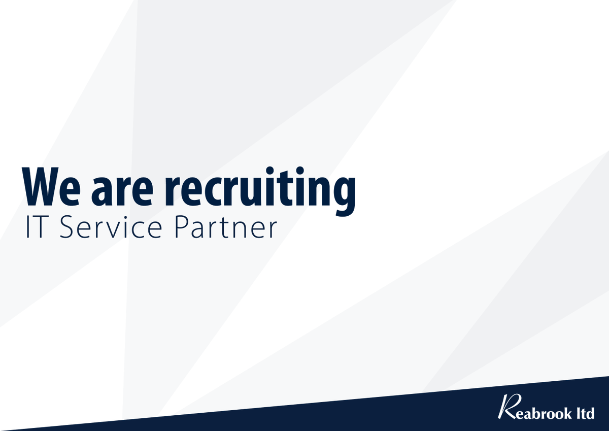 ReabrookLimited's tweet photo. We are recruiting! Follow the link: https://t.co/kI0xXHKIMV for more information on our IT Service Partner opportunity. #recruiting #IT #jobopportunity https://t.co/Ow6HcBJncA
