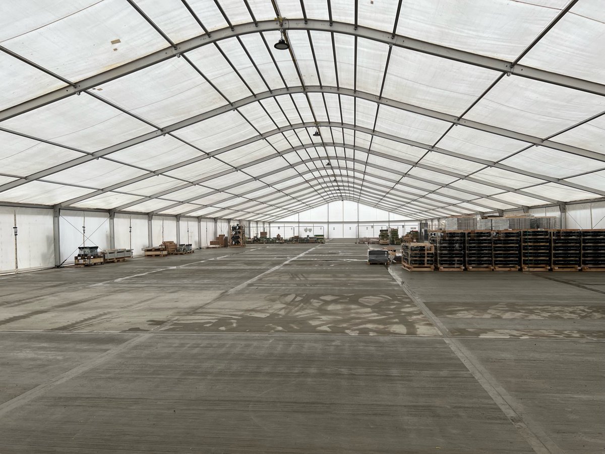 Last week we built 3,200sqm of temp storage space for our client to stockpile equipment whilst fitting out a distribution centre in Wakefield. The 2 structures will be in place for 6 months &amp; allows our client to have everything to hand avoiding any disruption to their schedule.