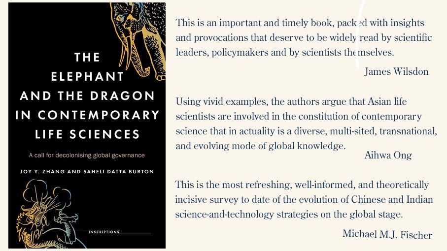 ProfJoyZhang's tweet image. One of the happiest moments in life is to have your book endorsed by people whose work you hugely admire! Thank you @jameswilsdon @RoRInstotute, Aiwha Ong @CalAnthro and Michael MJ Fischer @MITPSTS @ManchesterUP @SSPSSR @CentreEpistemic