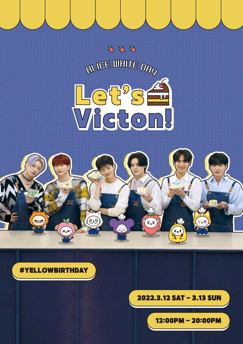 LETSVICTON's tweet photo. [#렛츠빅톤]
LET’S VICTON  🍭ALICE WHITE DAY 🍭 

화이트데이 시즌을 맞이하여 
렛츠빅톤이 앨리스를 위한 이벤트 카페를 진행합니다💙💛

앨리스를 위한 Sweet Travel 카페에서 
행복한 화이트데이를 맞이하세요  🍬

#VICTON #빅톤 #렛츠빅톤 #LETSVICTON 
#렛츠빅톤_앨리스화이트데이 https://t.co/0WZ8VRPO06