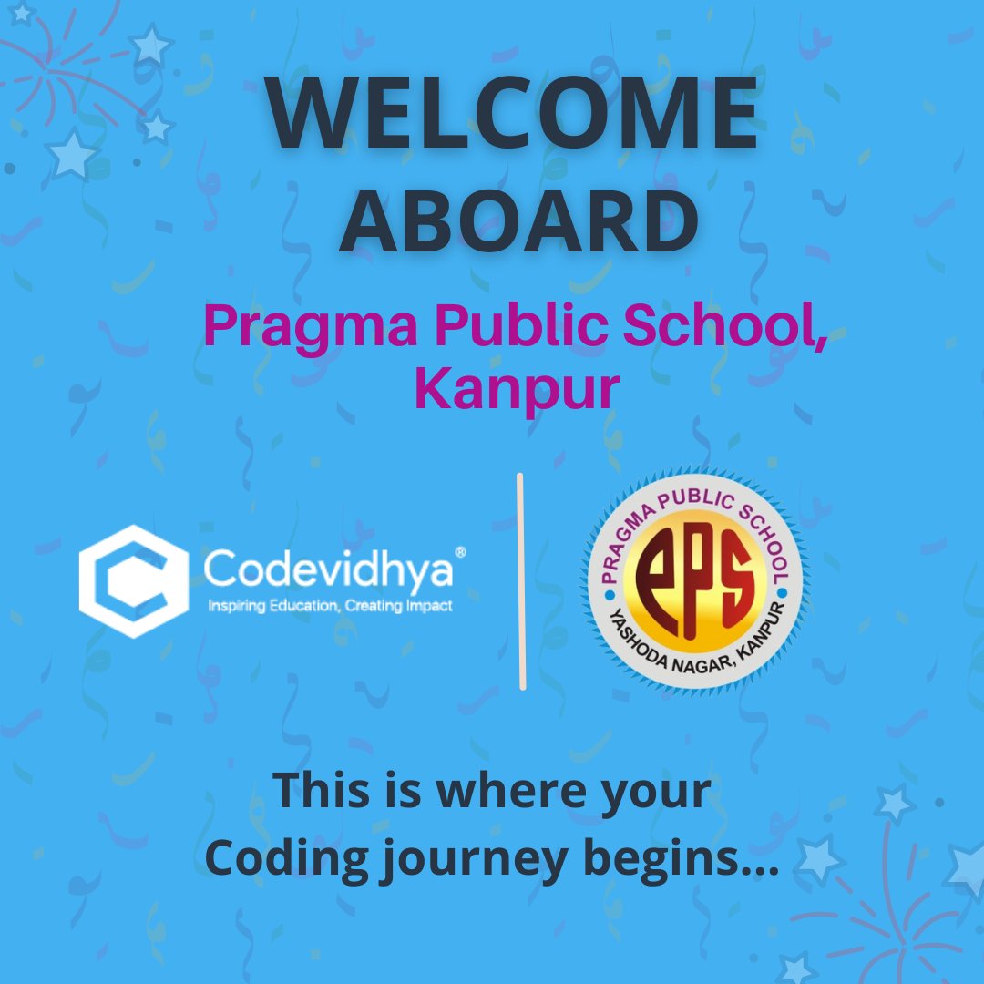 Codevidhya (@codevidhya) on Twitter photo Cheers to the new beginning!
We are delighted to collaborate with Pragma Public School, Kanpur. Awaiting great experiences ahead.
Coding is the future & the future is at <a href="/Codevidhya/">Codevidhya</a>!
#codingforkids #schoolcoding #Kanpur #codingisfun #collaboration Cheers to the new beginning!
We are delighted to collaborate with Pragma Public School, Kanpur. Awaiting great experiences ahead.
Coding is the future & the future is at <a href="/Codevidhya/">Codevidhya</a>!
#codingforkids #schoolcoding #Kanpur #codingisfun #collaboration