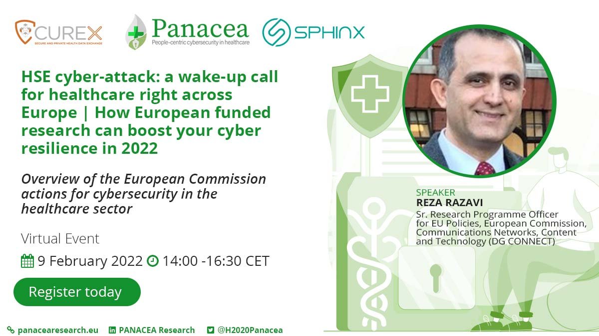 Have you missed Reza Razavi from <a href="/DigitalEU/">Digital EU 🇪🇺</a> speaking in our event on the <a href="/EU_Commission/">European Commission</a> actions for #healthcare #cybersecurity? The recordings of each session are available here, you can still learn about tools and solutions to protect your organisation!👉bit.ly/3J2EN2x