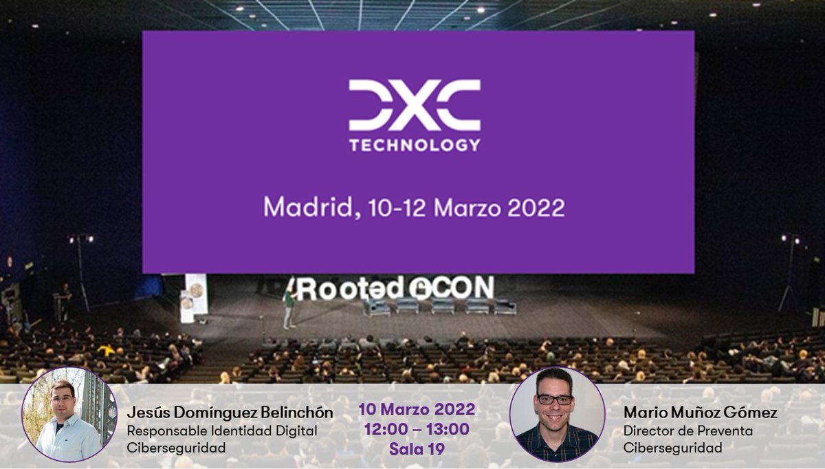 DXCspain's tweet image. 📢Calentando motores 🏎️ para @rootedcon, el gran encuentro de la comunidad de #ciberseguridad 🔐 en España donde participaremos con la ponencia 👉🏻 #MachineLearning: Desde los inicios de akinator a poder ser Tom Cruise en #tinder
¡¡No te lo pierdas!! 👇🏻 bit.ly/35BoDz3