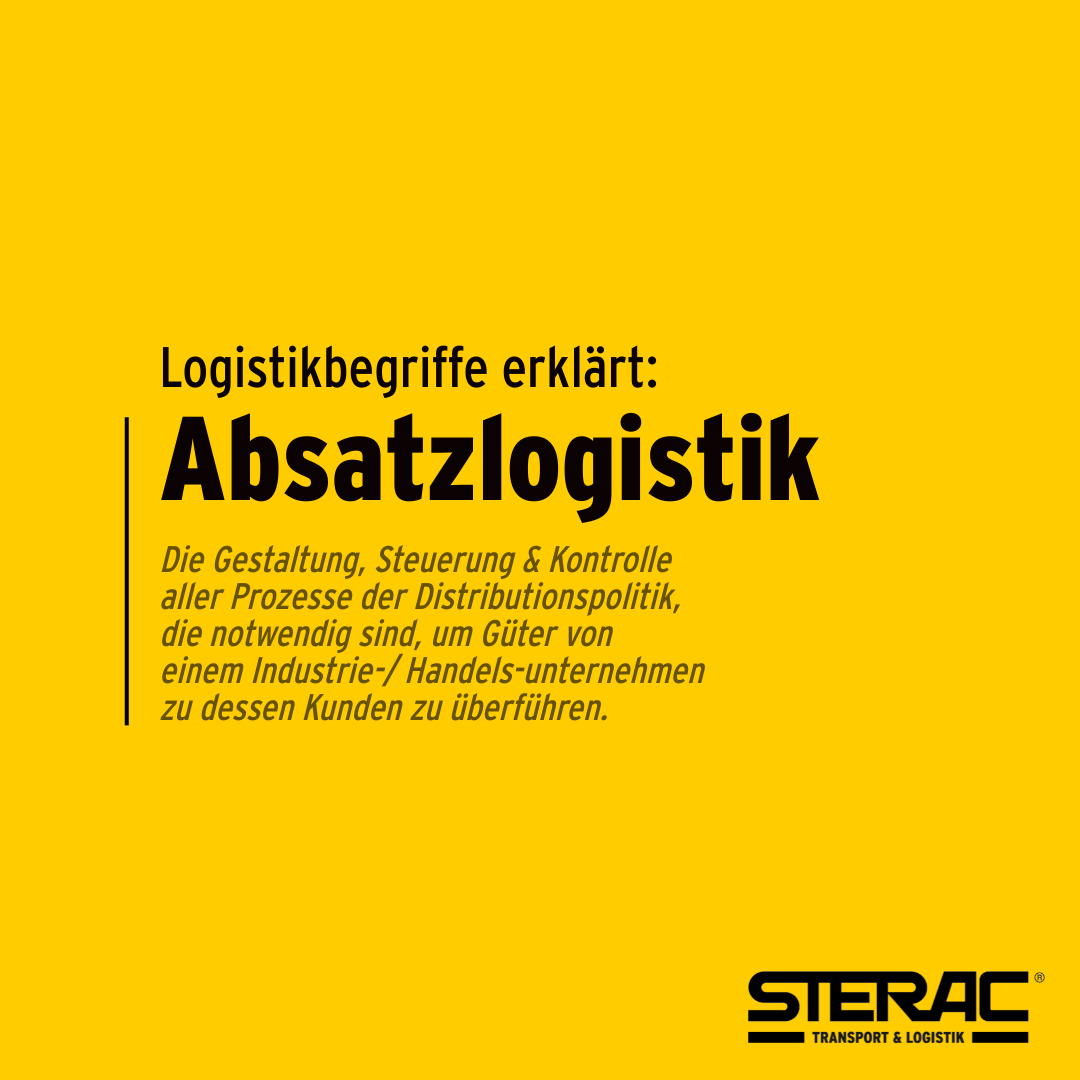💡Logistikbegriffe erklärt - Von A wie Absatzlogistik bis Z wie Zolllager, hier lernst du die wichtigsten Begriffe aus dem Alltag der Logistik- und Speditionswelt.

Für noch mehr Wissen schaue einfach in unserem STERAC-Wissensforum auf 👉 wissensforum.sterac.com