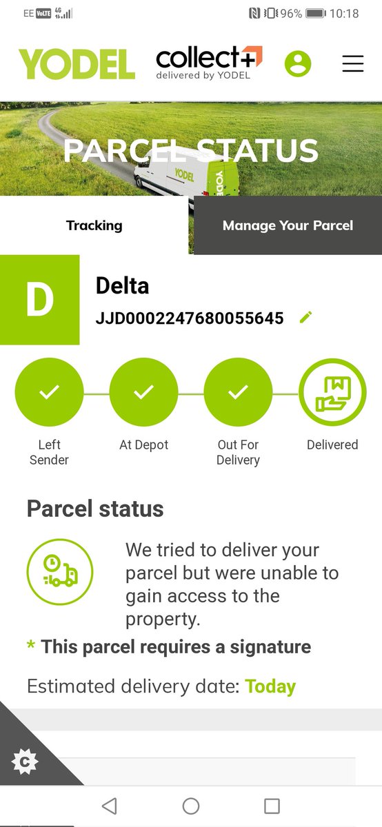 mikeham1973's tweet photo. @YodelOnline can someone please enlighten me.. I have been waiting for this over a week, I get the same message every time I track this.
In this modern world the courier can easily contact me or the seller.. Absolutely ridiculous https://t.co/IsagErfXat