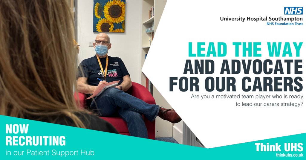 UHS Patient and Family Support Hub (@uhs_supporthub) on Twitter photo Are you a highly motivated individual, looking for a new opportunity to represent the needs of carers within our Trust?
Our Carer's Lead post shuts tomorrow!⏳
View and apply here: nhsjobs.com/job/UK/Hampshi…
<a href="/UHSFT/">University Hospital Southampton 💙</a> @charity_shc <a href="/UHS_Jobs/">University Hospital Southampton Jobs</a> <a href="/CarersinSoton/">Unpaid Carers Support Southampton</a> #Southampton #NHS #NHSJobs Are you a highly motivated individual, looking for a new opportunity to represent the needs of carers within our Trust?
Our Carer's Lead post shuts tomorrow!⏳
View and apply here: nhsjobs.com/job/UK/Hampshi…
<a href="/UHSFT/">University Hospital Southampton 💙</a> @charity_shc <a href="/UHS_Jobs/">University Hospital Southampton Jobs</a> <a href="/CarersinSoton/">Unpaid Carers Support Southampton</a> #Southampton #NHS #NHSJobs