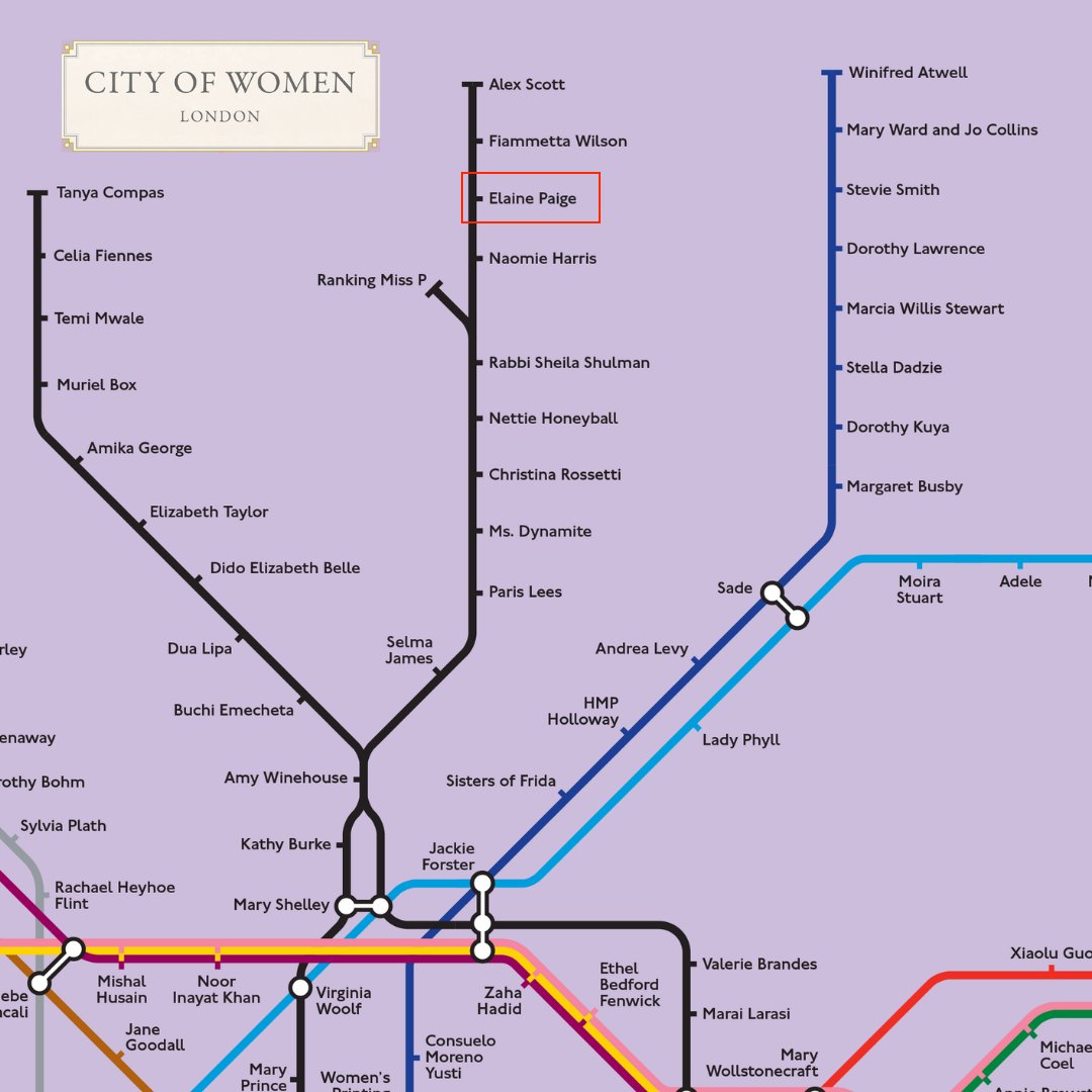 I’m excited to be featured on City of Women London which reimagines the iconic Tube map, put together by @renireni @EmmaWatson & Rebecca Solnit & created in partnership with @TfL @haymarketbooks @CASAUCL @WOWisGlobal. Learn more & buy the map here: cityofwomenlondon.org