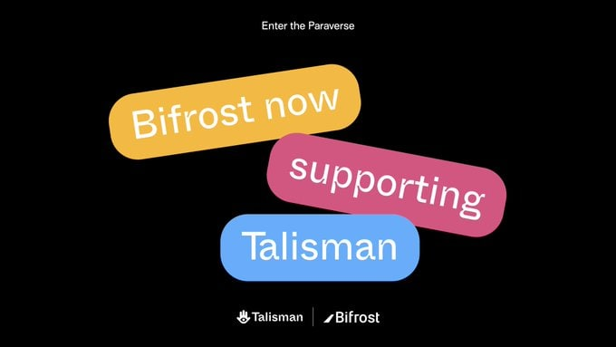 PolkadotSpace's tweet photo. 🛡 @Bifrost_finance has partnered with @Wearetalisman, a leading wallet on #Polkadot and #Kusamanetwork

🛡 #Bitfrost integration will support importing talisman wallet browser extension at Bifrost App.

🔽INFO
 https://t.co/kTzYJWsLOz

#PolkadotSpace https://t.co/e6WUIKUx2r
