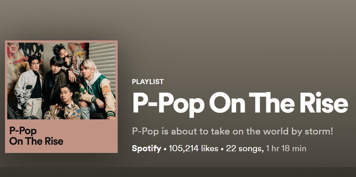 LOOK: SB19 becomes a cover of @Spotify_PH's "P-Pop On The Rise" playlist.

SB19 SLMT 1MViews
<a href="/SB19Official/">SB19 Official</a>
#SB19WHATMV1stAnniv

#STANWORLD #SB19
#WeStanLove #WeStanPeace