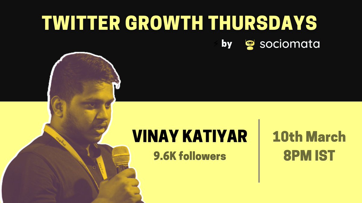 This Thursday, we will be hosting <a href="/VinayKrKatiyar/">Vinay Katiyar</a> in Twitter Growth Thursdays. ✨

We will talk about SEO, content marketing and audience building.

Set Reminder: x.com/i/spaces/1PlJQ…