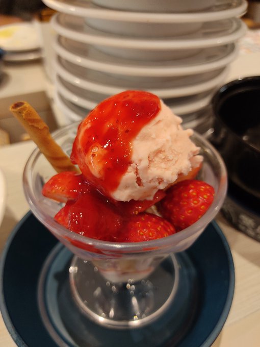 締めのパフェ🍨(っ ̑౪ ̑c)満腹〜! 