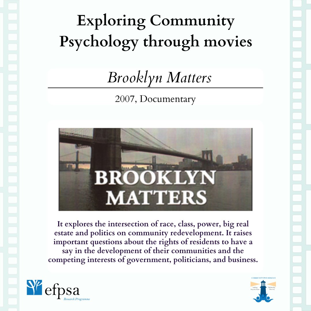 RP_efpsa's tweet photo. We all love watching a great movie! We thought about some movie recommendations that will help you get immersed in what community psychology looks like in action. 

Don't forget about the supervisors' call! 
Find more information on our website: https://t.co/NRIA3AwaJI https://t.co/3DFsE5fjgX